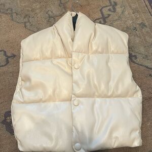Nwot ALC faux leather vest M beige